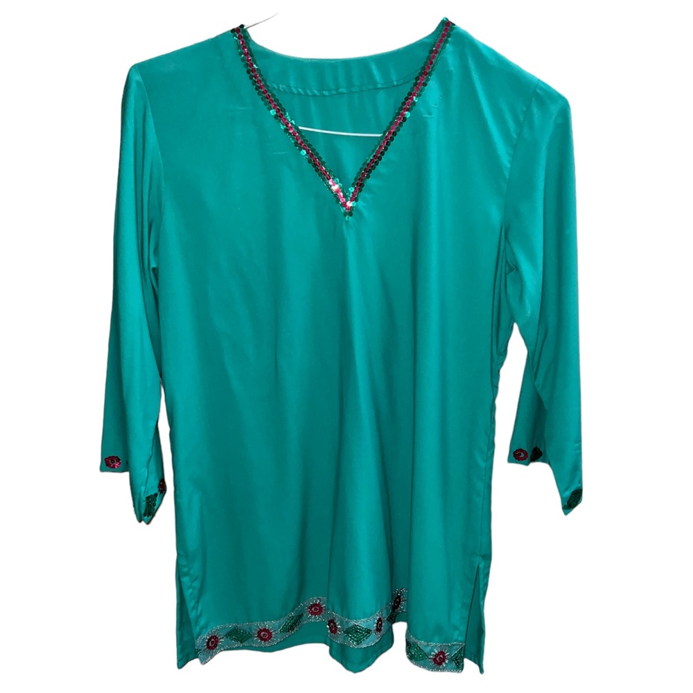 Aqua Embroidered Kurta Top Made in India | Size 40–41 Bust | New